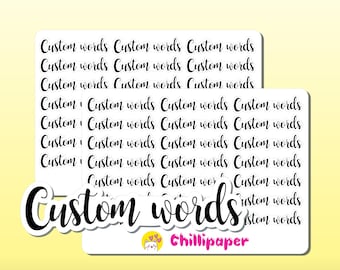 Custom script words planner stickers UK #1360