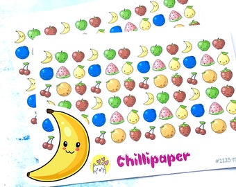 Kawaii fruit stickers, Cute fruit Stickers, Kawaii stickers, Kawaii food, Cute food stickers, stickers, Planner decoration sticker #1125
