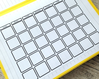 Month at a glance journal calendar, calendar, Blank calendar sticker, journal grid. page. Planner page, DIY journal #1014