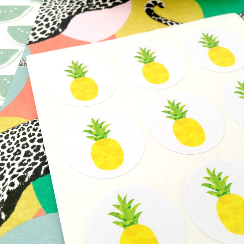 seals 96 thank you pineapple stickers Thanks Envelope seal pineapple #1052
