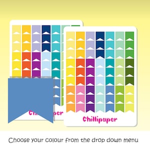 May include: Two sheets of colourful stickers with a variety of colours and shapes. The stickers are arranged in a grid pattern and feature a variety of colours, including yellow, orange, red, purple, blue, green, and white. The stickers are labelled "Chillipaper".