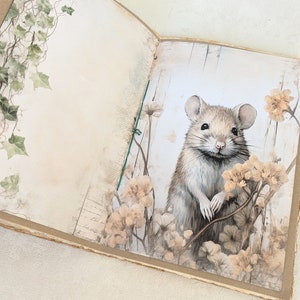 English garden. spring journal. cosy cottage core. Junk journal with handmade paper and mixed paper, Mixed media journal, Creative journal