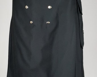 Black Detachable Pockets Fashion Kilt