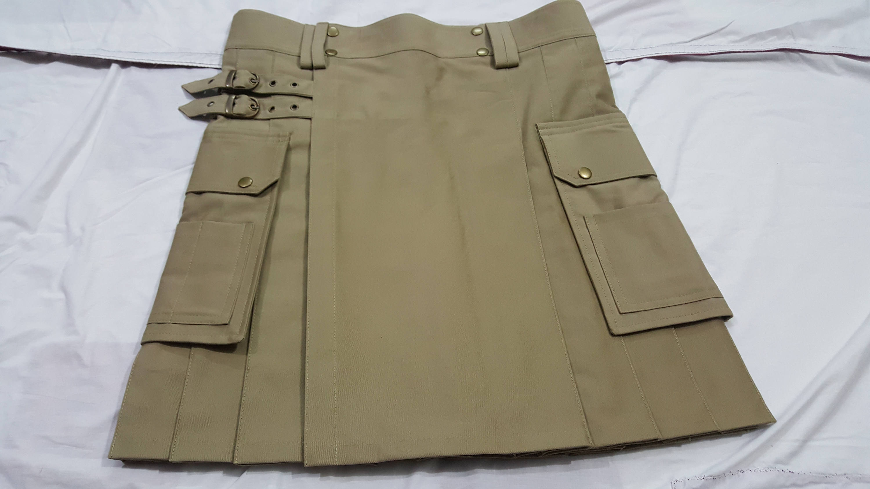 Image of Sale | Active Men Khaki Utility Kilt Fashion Cargo Kilts Burning Man Kilt