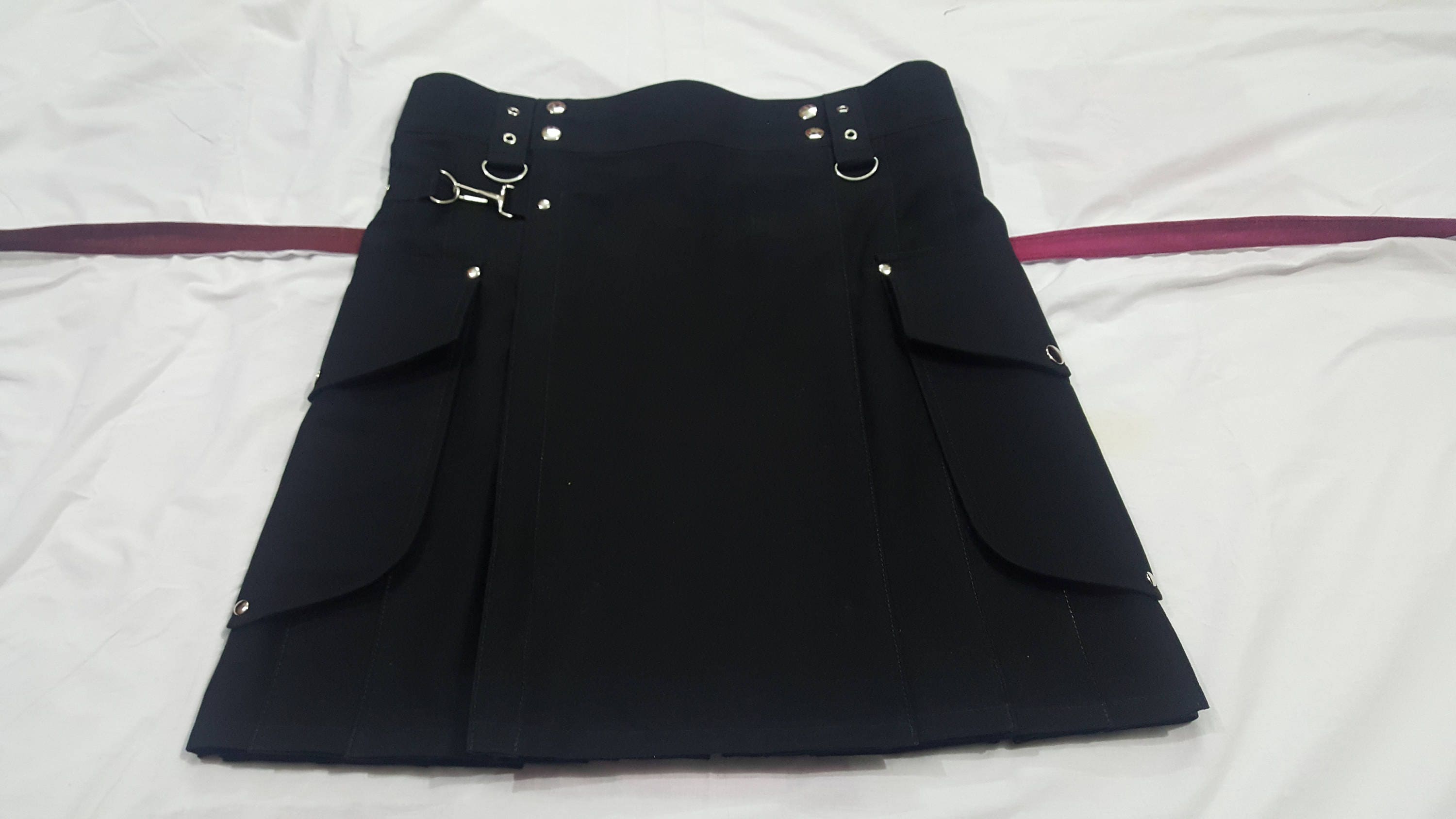 Image of Black Cargo Fashion Kilt