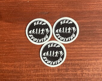 3 Keep Evolving 2,5 cm Snowboard Sticker