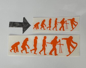 Small Orange Snowboarding Evolution Stickers