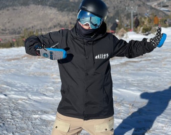 Adesivo per sci e snowboard con maschera e attrezzatura da cross