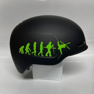 Lime Green Skiing Evolution Sticker