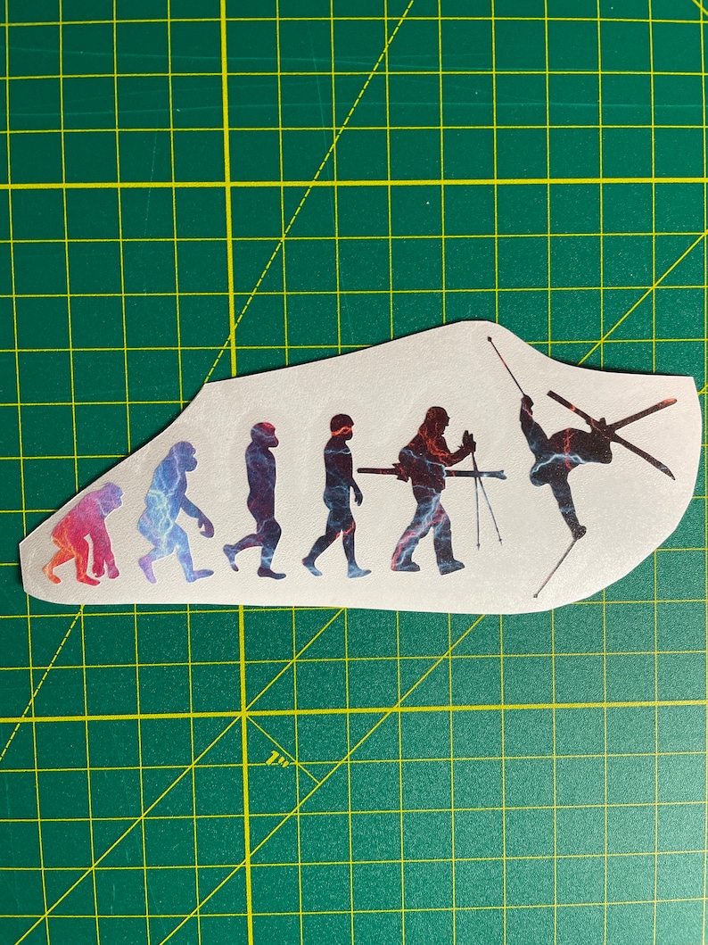 Space Storm Skiing Evolution Sticker