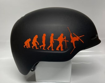 Orange Skiing Evolution Sticker