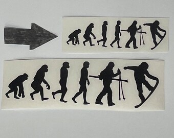 Kleine zwarte snowboard evolution sticker