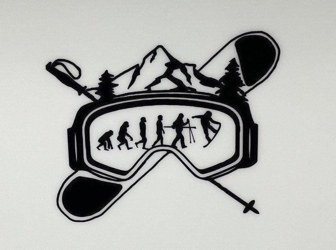 Black or White Goggle and Cross Gear Ski and Snowboard Sticker Etsy