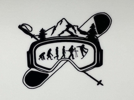 Black or White Goggle and Cross Gear Ski and Snowboard Sticker 