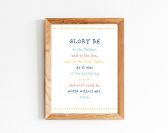 Glory Be Prayer Printable, Catholic Kids Room Art (Digital Download)