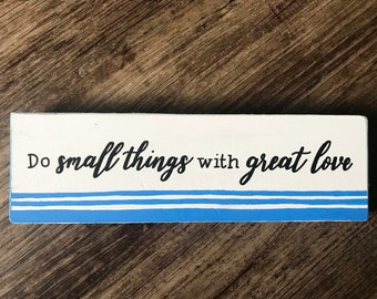 Hand-Painted Wood Sign, Mother Teresa Quote, Catholic Home Decor