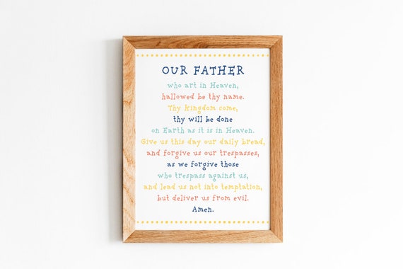 Our Father PRINTABLE Lord's Prayer Catholic Art Instant - Etsy UK