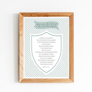 St. Michael Archangel Prayer PRINTABLE, Catholic Art, Instant Download, Defend Us, Catholic Printable, Catholic kids, Baptism gift