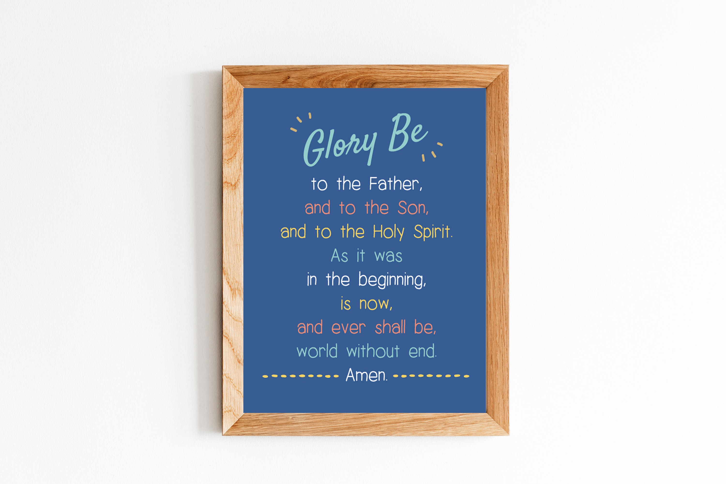 Glory Be PRINTABLE, Catholic prayer, Catholic Art, Instant Download, Kids Room, Catholic kids, Baptism gift