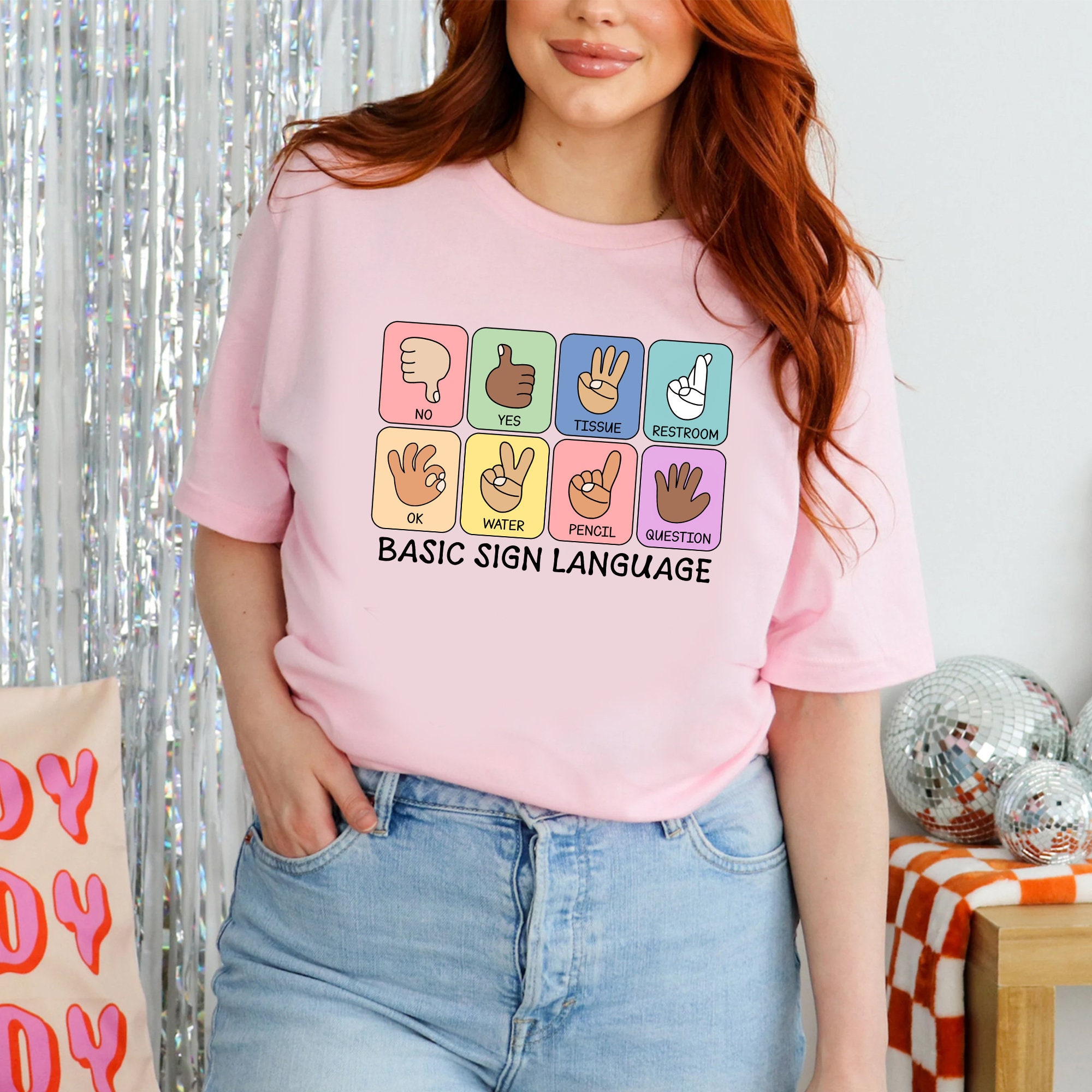 Basic Sign Language Shirt, Multicultural Hand Signal Shirt, ASL Hand ...