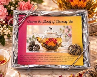 Blooming Flower Tea Gift Box | Flowering Tea Experience | Unique Tea Lover Gift | Tea That Blooms | Botanical Gift