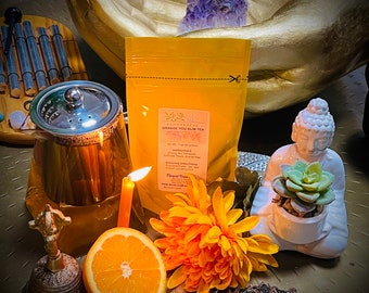 Orange You Slim - Metabolism Weight Support Tea - Loose Leaf Green Tea Dandelion Leaf Oranges Safflower Petals