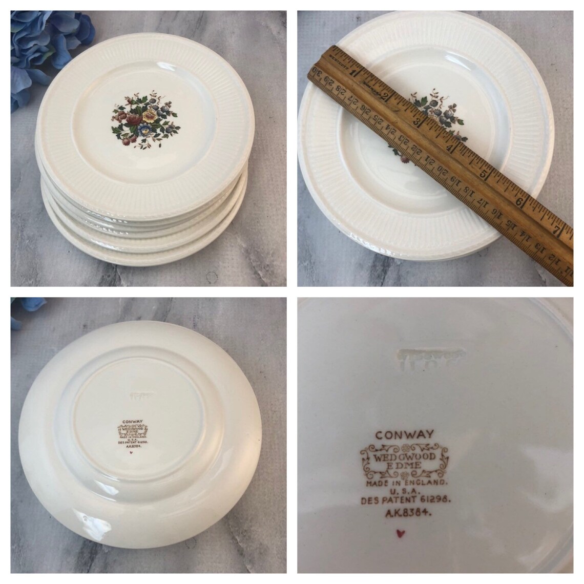 Wedgwood Tea Set for 6 Conway Edme 22 Pieces Made in England Etsy