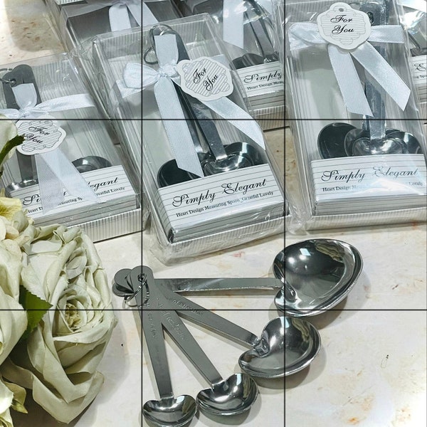 Love Beyond Measure Spoon Set Heart Shaped Party Favor Tea Cooking Wedding Shower Celebration of Life USA Seller