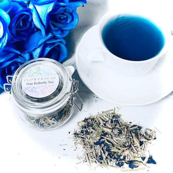 Thai Butterfly Blue Pea Flower Lemongrass Loose Leaf Tea in Etsy