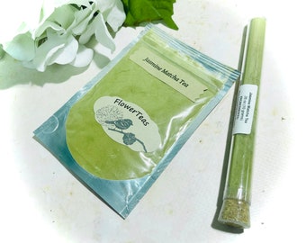 JASMINE Matcha Tea Stone Ground Green Tea in Tin, Pouch or Test Tube