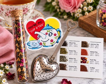 You’re My Cup of Tea Gift | Loose Leaf Tea & Heart Infuser Gift Set | Tea Lover Gift | Friendship Gift | Organza Bag Option