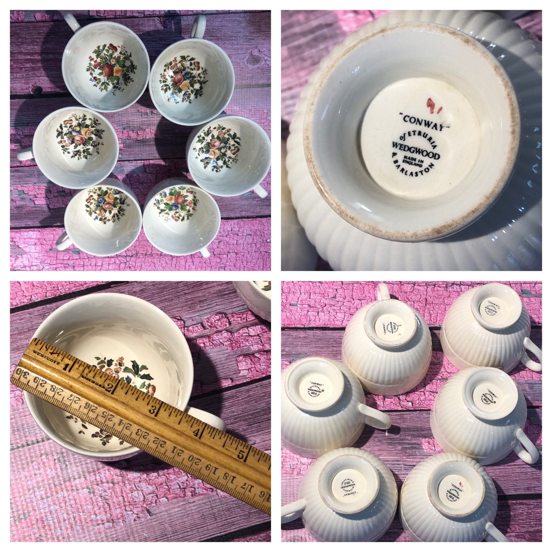 Wedgwood Tea Set for 6 Conway Edme 22 Pieces Made in England Etsy