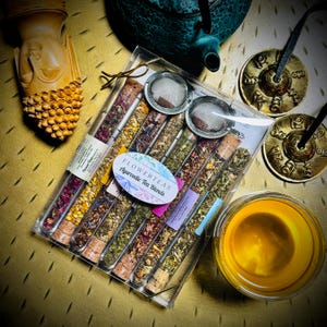 8 Ayurvedic Yoga Tea Blends Loose Leaf Tea Sampler Kit Gift for Tea Lover Gender Neutral Subscription Box