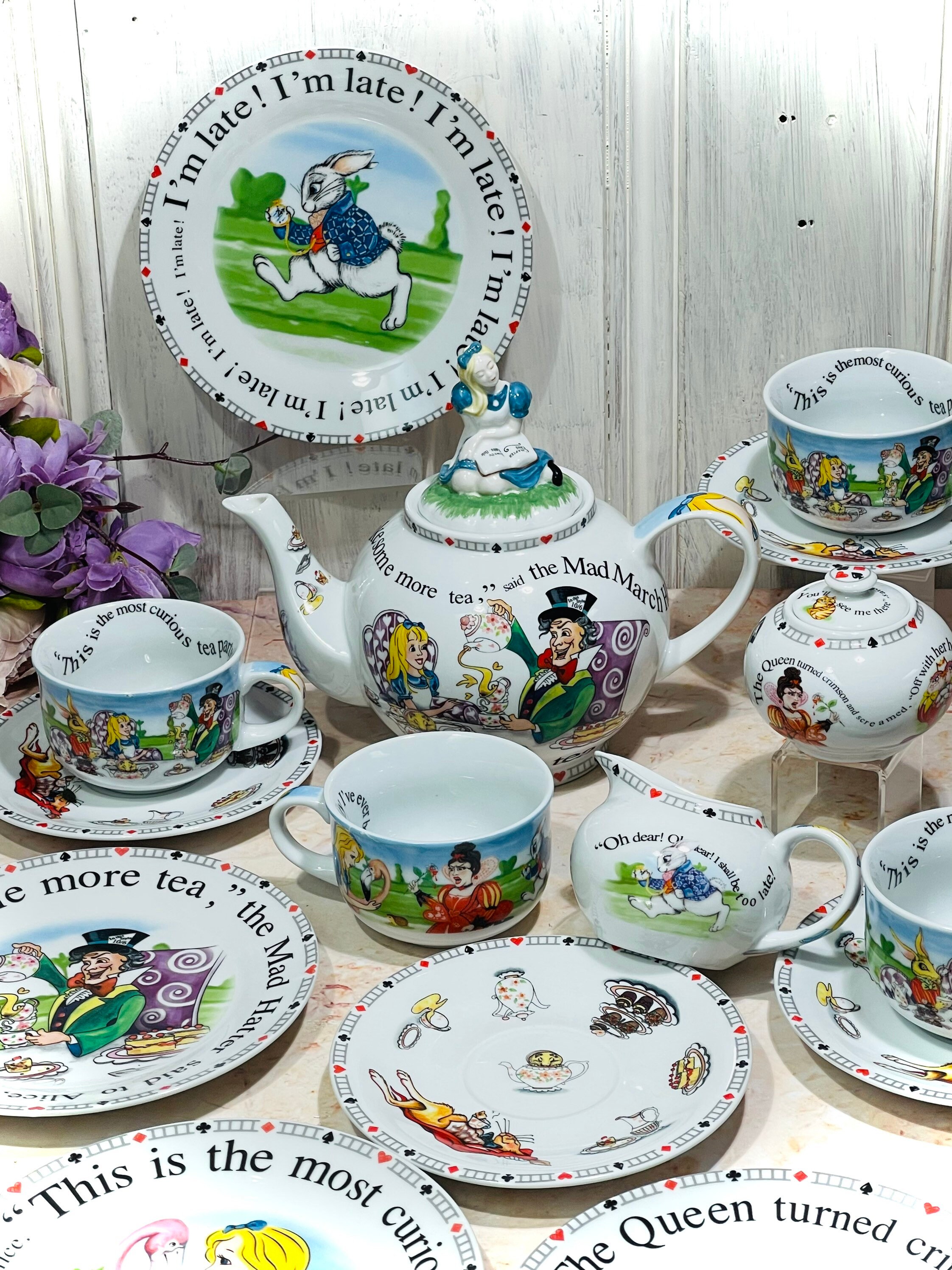 Paul CARDEW Alice in Wonderland 150th Anniversary Tea Set for Four