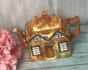 Cottage Ware Teapot Thatch Roof Cottage England Made Country House Price Kensington