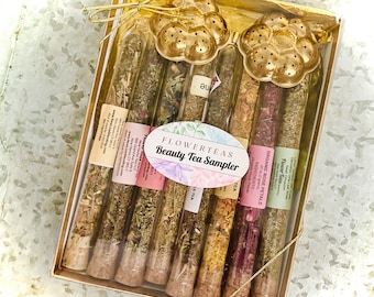 8 Beauty Tea Blends Loose Leaf Tea Test Tube Gift Set All No Caffeine