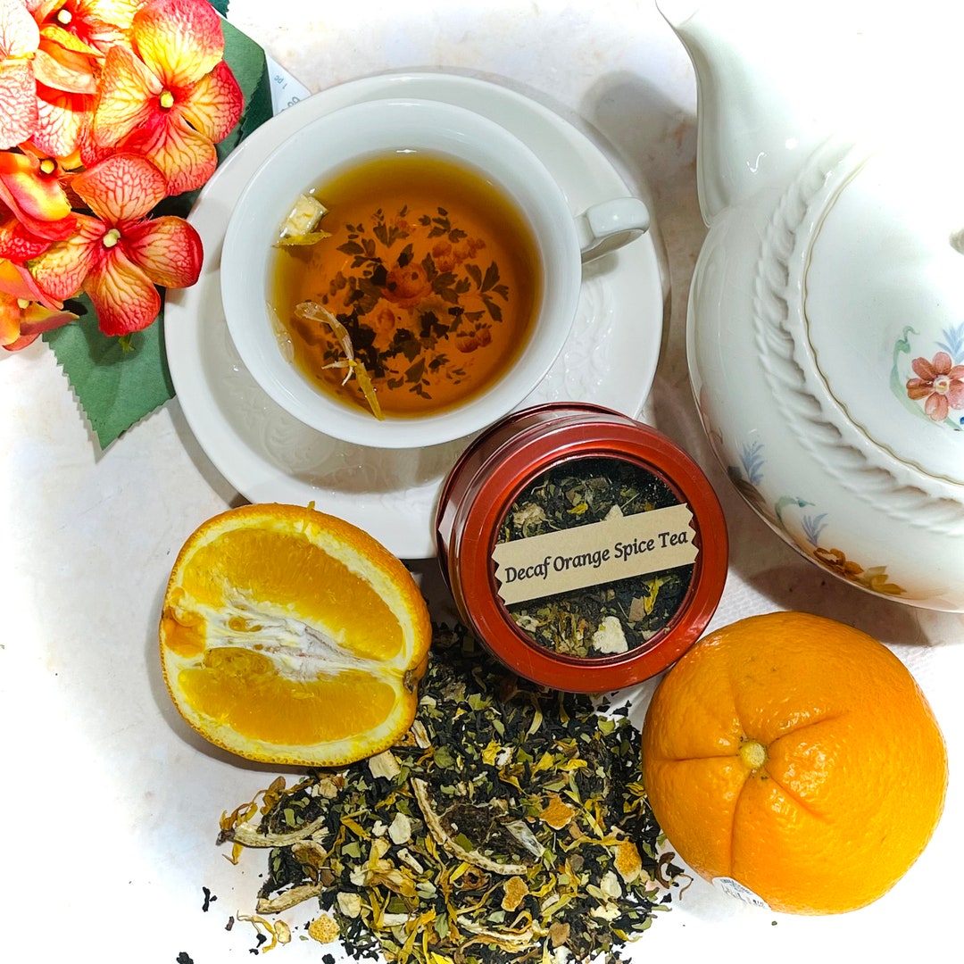 Decaf Orange Spice Black Tea Loose Leaf 1 Oz Tin Etsy