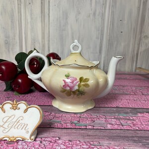 Musical Lefton Teapot Glamorous Gold Trim With White and Pink - Etsy