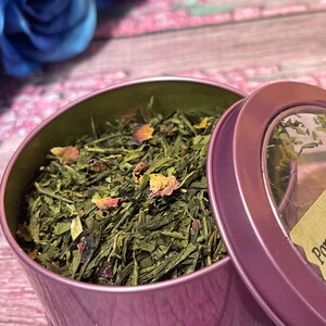 Pomegranate Mojito Loose Leaf Green Tea in Window Tin or Pouch image 3