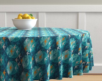 Seagulls On Yellow by heleenvanbuul Beach Yellow Sand Summer Sea Cotton Sateen Circle Tablecloth by Spoonflower Birds Round Tablecloth