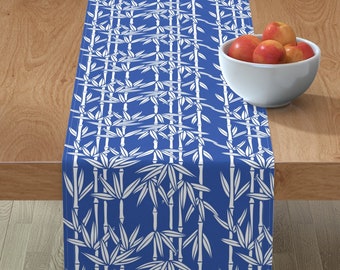 Round Tablecloth Leaves Tropical Teal Botanical Cotton Sateen 