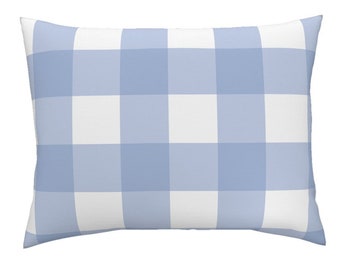 Gingham Bedding Buffalo Check Pillow Sham Blue By Christineweenk Gingham Cotton Sateen Bedding Spoonflower
