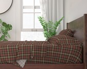 Tartan Sheets - Ross Hunting Weathered Tartan - 12 Scale by weavingmajor - Plaid Classic Cotton Sateen Sheet Set Bedding by Spoonflower