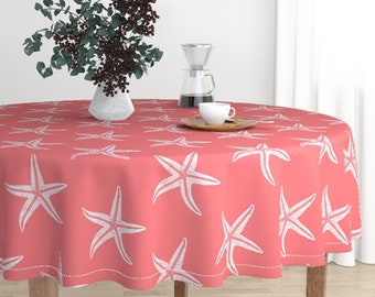 Marine Life  Ocean Starfish Beach Cotton Sateen Table Runner by Spoonflower Nautical Table Runner I Wish Upon A Starfish by lisakling
