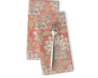 Set of 2 Animal Print Abstract Safari Leopard Spots Cloth Napkins by Spoonflower - Ikat Sienna by nouveau/_bohemian Ikat Dinner Napkins
