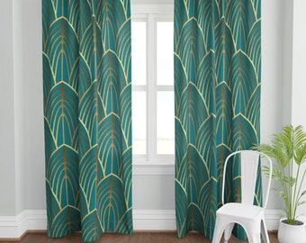 Teal Curtains Etsy
