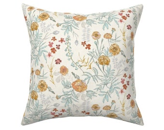 Midcentury Mod Woven Look Mod Ogee Rectangle Lumbar Throw Pillow by Spoonflower Marigold Orbs by ottomanbrim Retro 1950s Accent Pillow