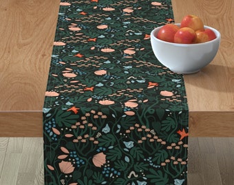 Geo Mint Coral Mustard Aztec Triangles Cotton Sateen Table Runner by Spoonflower Boho Table Runner Coral Aztec Stripe by ivieclothco