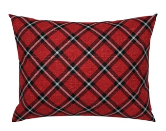 Large Fall Plaid by littlearrowdesign Red Tartan Cotton Sateen Pillow Sham Bedding by Spoonflower Red White And Blue Pillow Sham