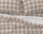 Plaid Sheets - 2 Buffalo Check Light Brown by sugarpinedesign - Modern Gingham Stripes Cotton Sateen Sheet Set Bedding by Spoonflower
